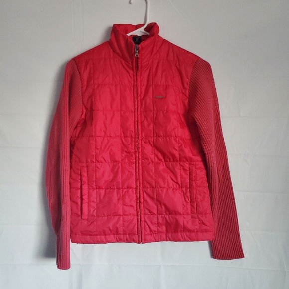 Ellesse Jackets & Blazers - Ellesse lightweight puffer Jacket with Knitted sleeves Red